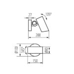 Kanlux 36255 Осветително тяло за стена или таван AGZAR EL E14 220V IP20