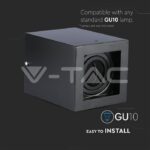V-TAC VT-3631 GU10 Корпус Луна Външен Монтаж Квадрат Черeн