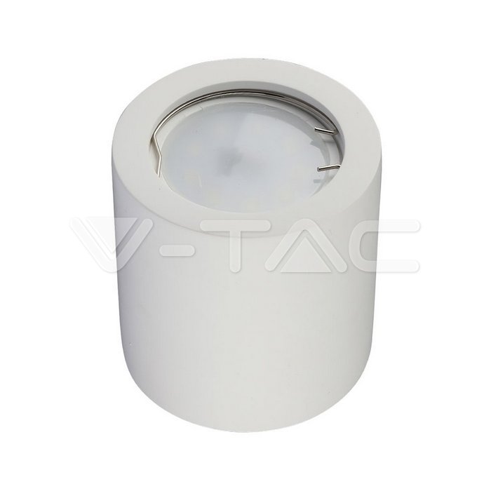 3665.jpg V-TAC VT-3665 GU10 Гипсова Отливка Кръг Бял