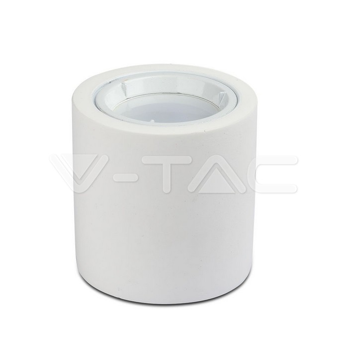 3667.jpg V-TAC VT-3667 GU10 Гипсова Отливка Кръг С Алуминиев Ринг Бял