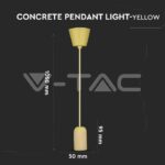 V-TAC VT-3745 Бетонен Пендел Светло Жълт