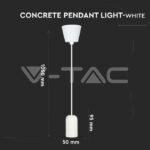 V-TAC VT-3746 Бетонен Пендел Светло Бял