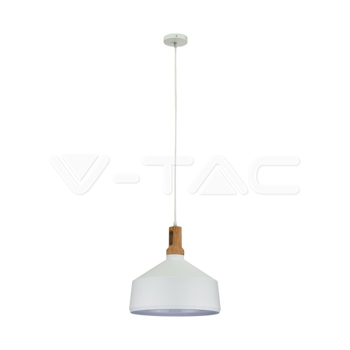 3765.jpg V-TAC VT-3765 Пендел Бяла Шапка Основа Дърво Широк Ф350