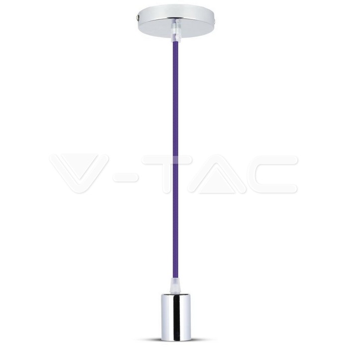 3790.jpg V-TAC VT-3790 Пендел Хромиран Купол Светло Лилав Кабел