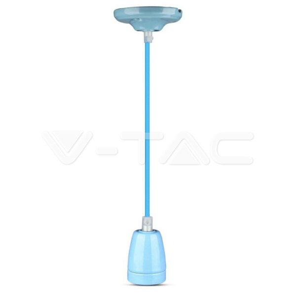 V-TAC VT-3806 Пендел Порцеланова Фасунга E27 Син