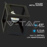 V-TAC VT-3834 Геометричен Пендел Матово Черно Квадрат