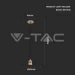 V-TAC VT-3842 Пендел Месингов Бронз