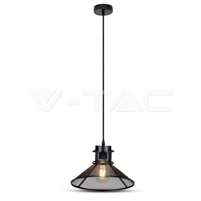 3860.jpg V-TAC VT-3860 Пендел Черна Мрежа Конус ф250
