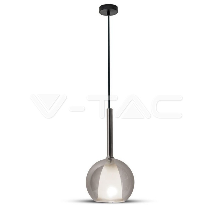 3877.jpg V-TAC VT-3877 Пендел Двойно Стъкло Никел+Бял Е27 Ф180
