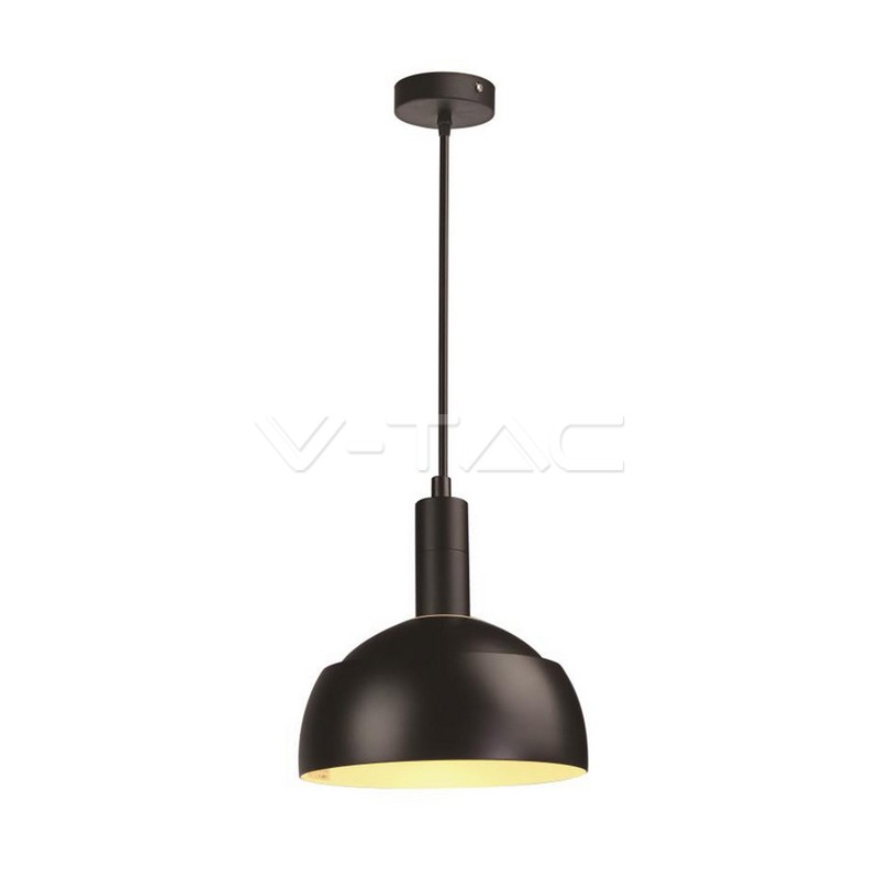 3921.jpg V-TAC VT-3921 Пендел Е14 Подвижна Шапка Алуминий Ф180 Черен
