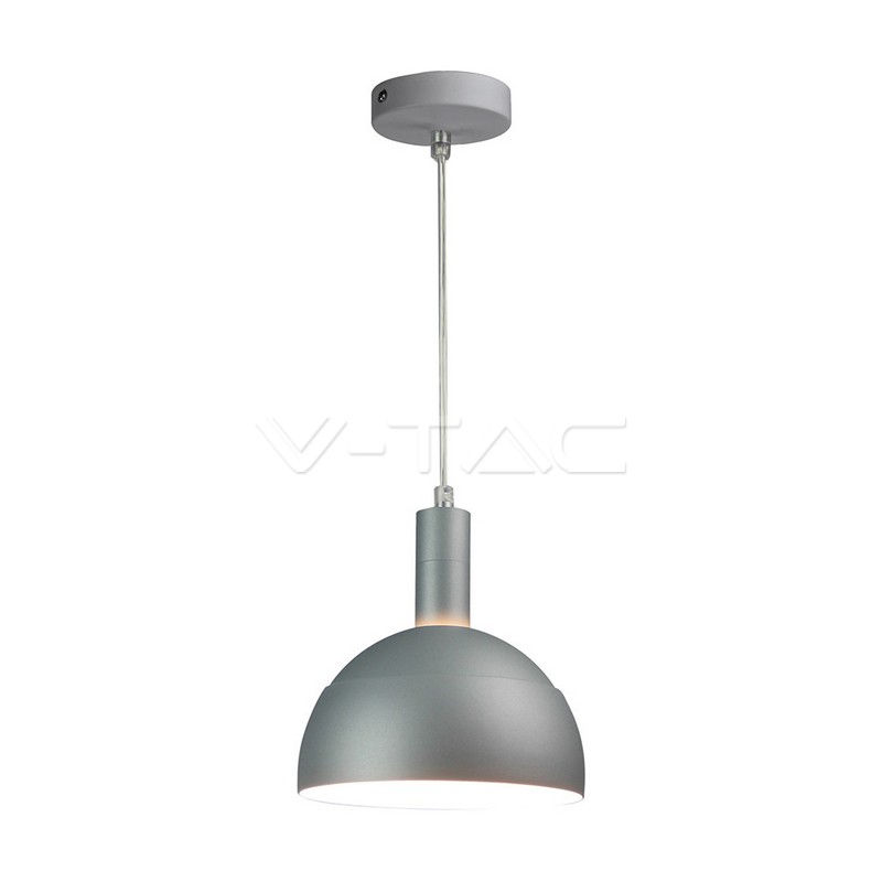 3922.jpg V-TAC VT-3922 Пендел Е14 Подвижна Шапка Алуминий Ф180 Сив