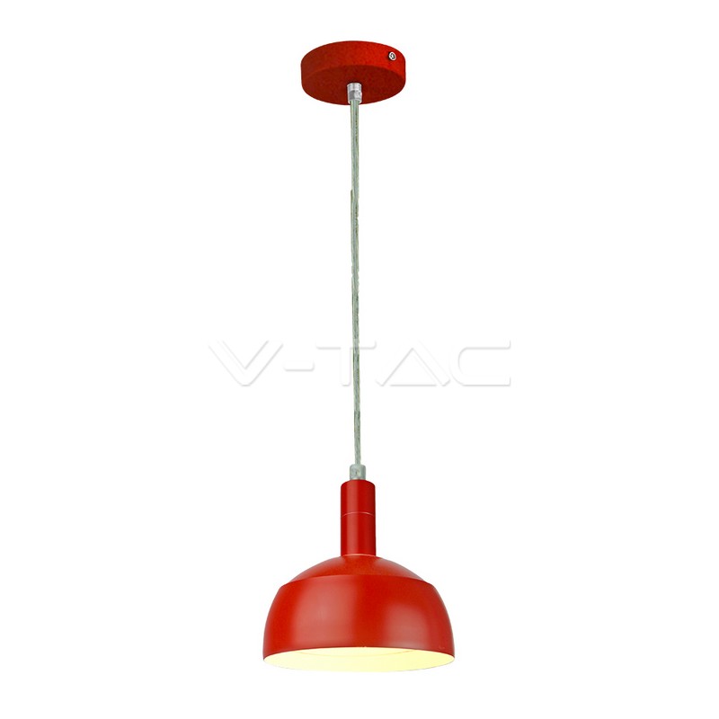 3924.jpg V-TAC VT-3924 Пендел Е14 Подвижна Шапка Алуминий Ф180 Червен