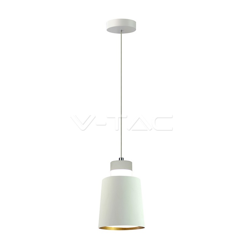 3929.jpg V-TAC VT-3929 7W LED Пендел Акрил Бял Абажур 12x19 Неутрална Светлина