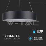 V-TAC VT-3993 20 LED Пендел Димиращ Черен 3000K