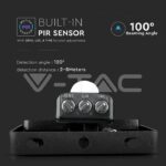 V-TAC VT-436 10W LED Прожектор Сензор SAMSUNG Чип Черно Тяло 3000K