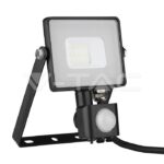 V-TAC VT-436 10W LED Прожектор Сензор SAMSUNG Чип Черно Тяло 3000K