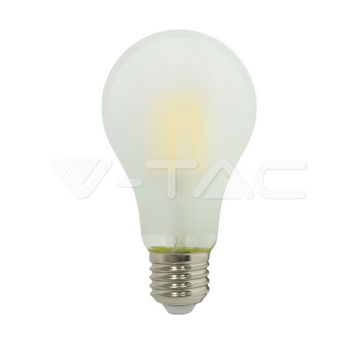 4480.jpg V-TAC VT-44801 LED Крушка 6W Filament E27 A60 Матирано Покритие Топло Бяла Светлина