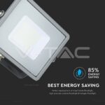 V-TAC VT-454 30W LED Прожектор SAMSUNG Чип SMD Сиви Тяло 3000K