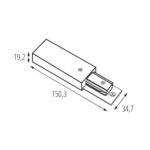 Kanlux 45893 Аксесоари за еднофазна релсова система TEAR 1F PCON W