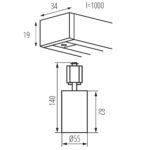 Kanlux 45921 Стартер - комплект за еднофазна релсова система ALTEAR SET 1M2S W