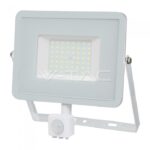 V-TAC VT-467 50W LED Прожектор Сензор SAMSUNG Чип Бяло Тяло 4000K