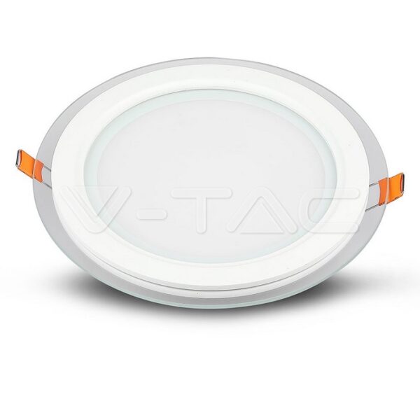 V-TAC VT-4744 12W LED Панел Стъклено Тяло Кръгъл Модул Топло Бяла Светлина