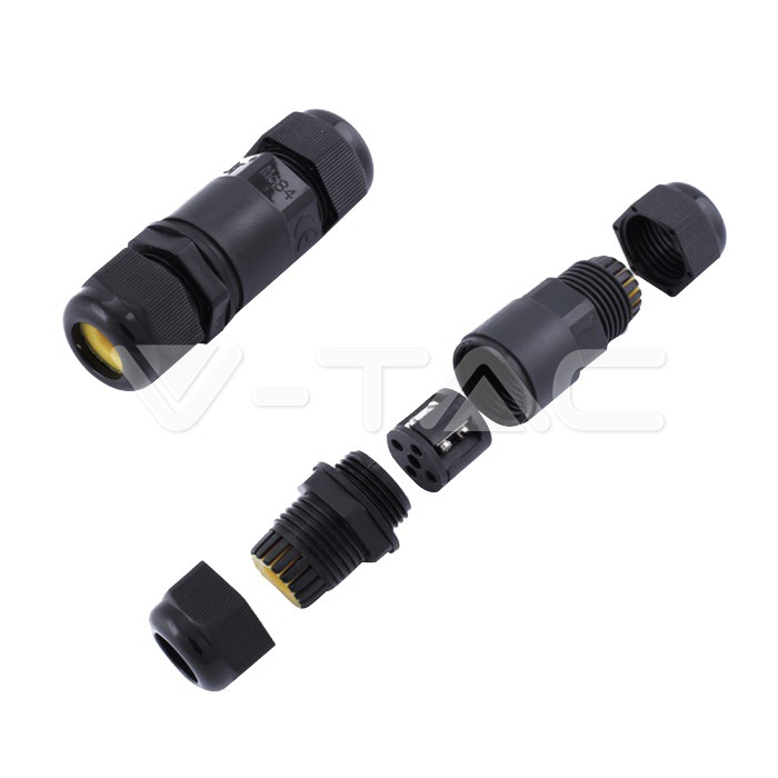 5977.jpg V-TAC VT-5977 Влагозащитен конектор Черен 5-9мм IP68