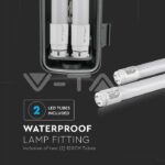 V-TAC VT-6400 LED Водозащитено тяло PC/PC 2x1500мм 48W Бяла Светлина