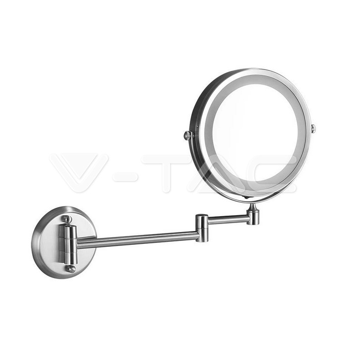 6628.jpg V-TAC VT-6628 3 LED Огледало за Стена 4 x AA Батерии Тяло Никел
