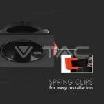 V-TAC VT-6652 GU10 Корпус Квадрат Черна Рамка с Черен Рефлектор