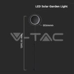 V-TAC VT-6669 8W LED Соларно Градински Тяло Черно Бяло Тяло 4000K