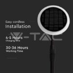 V-TAC VT-6669 8W LED Соларно Градински Тяло Черно Бяло Тяло 4000K