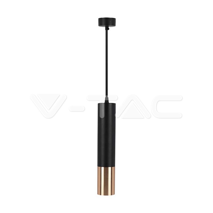 6688.jpg V-TAC VT-6688 1xGU10 Корпус Пендел Черен + Златно D:60x300мм