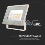 V-TAC VT-6730 10W LED Прожектор SMD F-Series Бяло Тяло 3000K