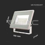 V-TAC VT-6747 30W LED Прожектор SMD F-Series Бяло Тяло 4000K