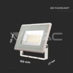 V-TAC VT-6753 50W LED Прожектор Бяло Тяло 4000K