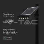V-TAC VT-6850 8W LED Соларна Стенна Лампа 6400К