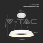 V-TAC VT-6904 LED Осветител 48W Висящ Димиращ Бял 4000K