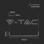 V-TAC VT-6939 LED Осветител 12W Висящ Черен 4000K