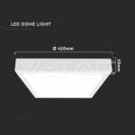 V-TAC VT-7632 30W LED Плафон Квадрат Бяла Рамка 6500К IP44