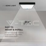 V-TAC VT-7649 30W LED Плафон Квадрат Черна Рамка 4000К IP44