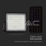 V-TAC VT-7823 10W LED Соларен Прожектор 6400K Сменяема Батерия Черно Тяло