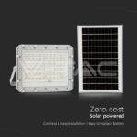 V-TAC VT-7843 15W LED Соларен Прожектор 6400K Сменяема Батерия Бяло Тяло
