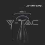 V-TAC VT-7895 LED Настолна Лампа 800mAh Батерия 120x220 3 в 1 Черно Тяло