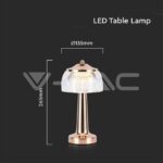V-TAC VT-7938 LED Настолна Лампа 1800mAH Батерия 13.5*26.5 Злато 3 в 1