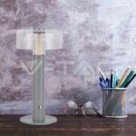 V-TAC VT-7944 LED Настолна Лампа 1800mAh Батерия 150 x 300 3 в 1 Сиво Тяло