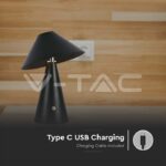 V-TAC VT-7947 LED Настолна Лампа 1800mAh Батерия 180 x 240 3 в 1 Черно Тяло