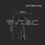 V-TAC VT-7947 LED Настолна Лампа 1800mAh Батерия 180 x 240 3 в 1 Черно Тяло