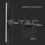 V-TAC VT-7956 30W Магнитен Линеен Осветител 3000K Черен 24V