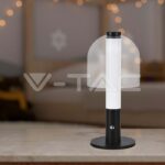 V-TAC VT-7988 LED Настолна Лампа 1800mAh Батерия 140x 300 3 в 1 Черно + Прозрачно Стъклено Тяло